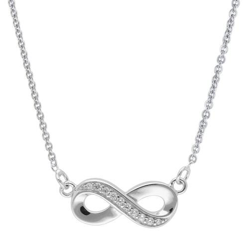 trendor 68365 Damen-Kette 925 Silber Collier Unendlichkeit