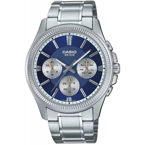 Casio MTP-1375PD-2A1VEF Herrenuhr Multifunktion Stahl/Dunkelblau