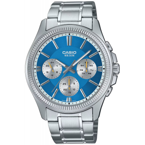 Casio MTP-1375PD-2A2VEF Herrenuhr Multifunktion Stahl/Blau