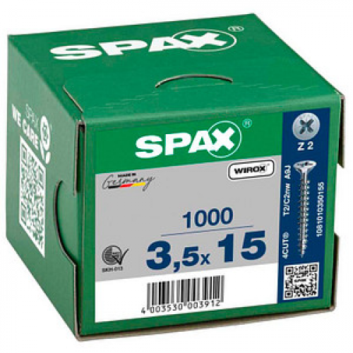 SPAX® Universalschrauben Z2 Senkkopf WIROX 3,5 mm x 15 mm, 1000 St.