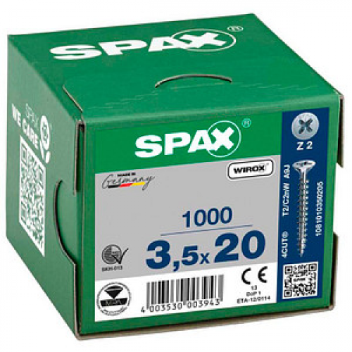 SPAX® Universalschrauben Z2 Senkkopf WIROX 3,5 mm x 20 mm, 1000 St.