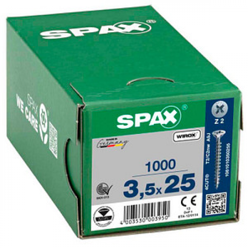 SPAX® Universalschrauben Z2 Senkkopf WIROX 3,5 mm x 25 mm, 1000 St.