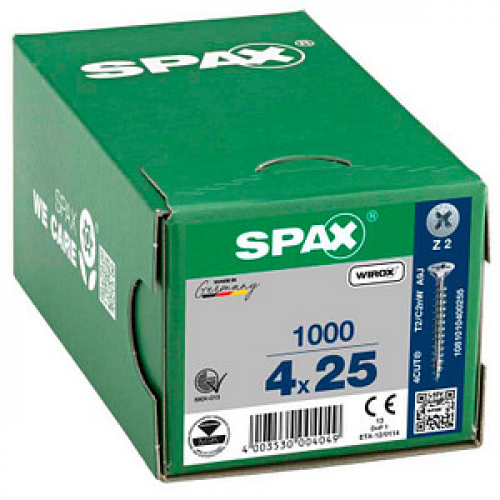 SPAX® Universalschrauben Z2 Senkkopf WIROX 4 mm x 25 mm, 1000 St.