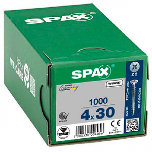 SPAX® Universalschrauben Z2 Senkkopf WIROX 4 mm x 30 mm, 1000 St.