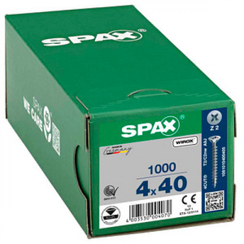 SPAX® Universalschrauben Z2 Senkkopf WIROX 4 mm x 40 mm, 1000 St.