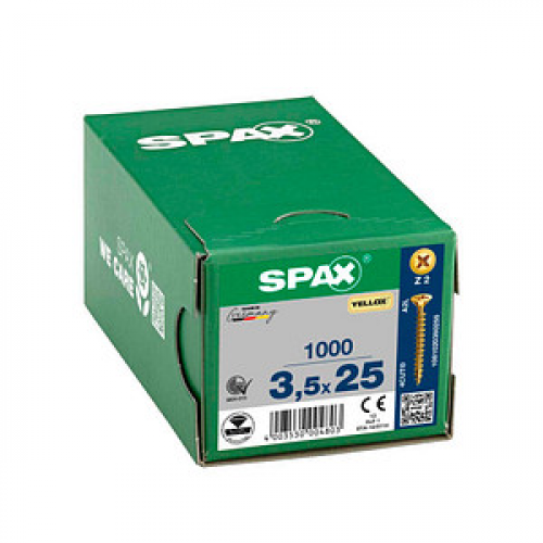 SPAX® Universalschrauben Z2 Senkkopf YELLOX 3,5 mm x 25 mm, 1000 St.