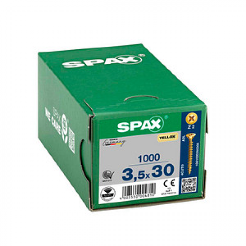 SPAX® Universalschrauben Z2 Senkkopf YELLOX 3,5 mm x 30 mm, 1000 St.