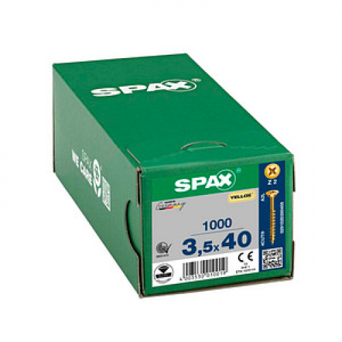 SPAX® Universalschrauben Z2 Senkkopf YELLOX 3,5 mm x 40 mm, 1000 St.