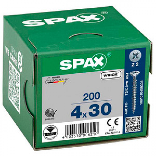 SPAX® Universalschrauben Z2 Senkkopf WIROX 4 mm x 30 mm, 200 St.