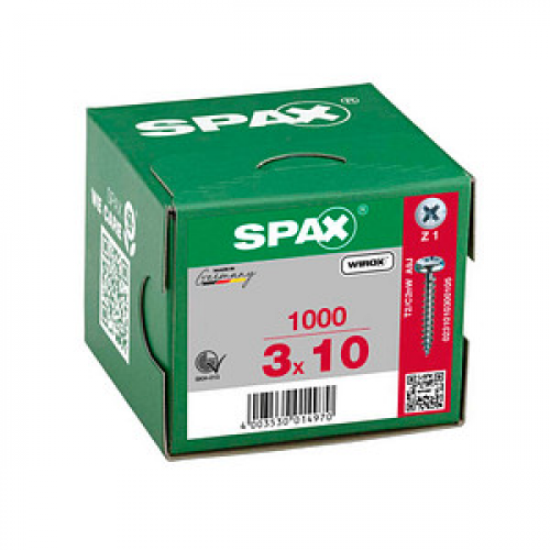 SPAX® Universalschrauben Z1 Halbrundkopf WIROX 3 mm x 10 mm, 1000 St.