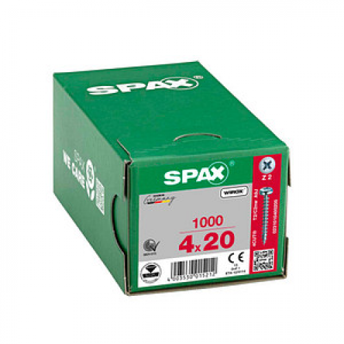 SPAX® Universalschrauben Z2 Halbrundkopf WIROX 4 mm x 20 mm, 1000 St.