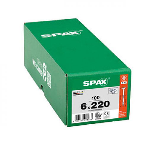 SPAX® Universalschrauben T30 Senkkopf WIROX 6 mm x 220 mm, 100 St.