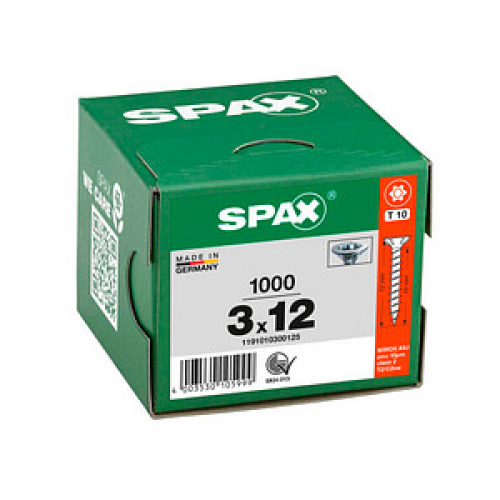 SPAX® Universalschrauben T10 Senkkopf WIROX 3 mm x 12 mm, 1000 St.