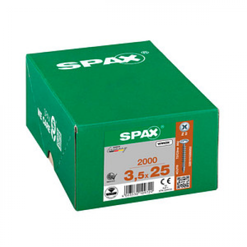 SPAX® Universalschrauben Z2 Rückwandkopf WIROX 3,5 mm x 25 mm, 2000 St.