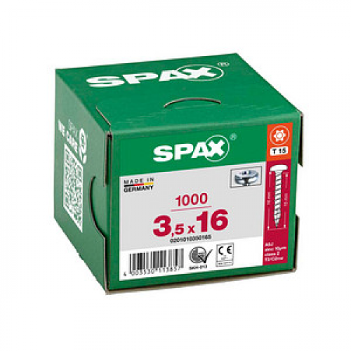 SPAX® Universalschrauben T15 Halbrundkopf WIROX 3,5 mm x 16 mm, 1000 St.