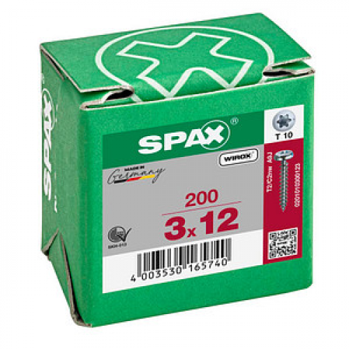 SPAX® Universalschrauben T10 Halbrundkopf WIROX 3 mm x 12 mm, 200 St.