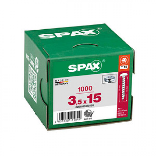 SPAX® Universalschrauben T15 Halbrundkopf WIROX 3,5 mm x 15 mm, 1000 St.