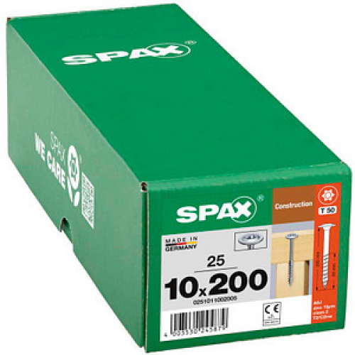 SPAX® Holzbauschrauben T40 Tellerkopf WIROX 10 mm x 200 mm, 25 St.