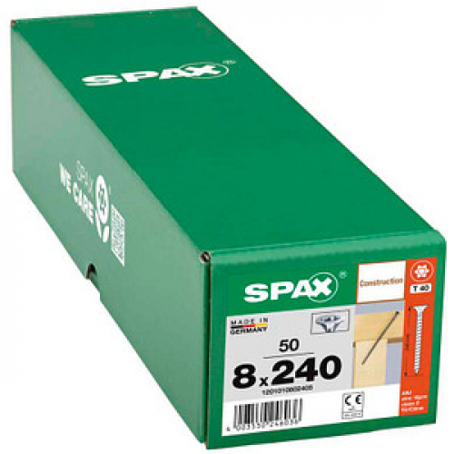 SPAX® Holzbauschrauben T40 Senkkopf WIROX 8 mm x 240 mm, 50 St.