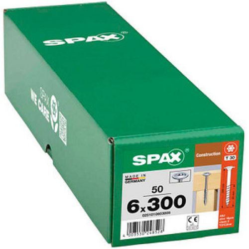 SPAX® Holzbauschrauben T30 Tellerkopf WIROX 6 mm x 300 mm, 50 St.