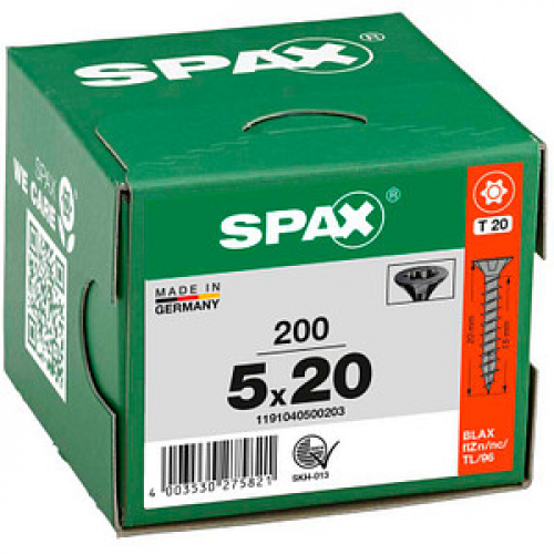 SPAX® Universalschrauben T20 Senkkopf BLAX 5 mm x 20 mm, 200 St.