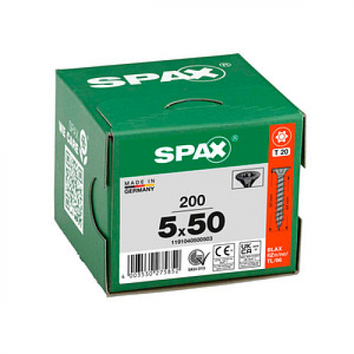 SPAX® Universalschrauben T20 Senkkopf BLAX 5 mm x 50 mm, 200 St.