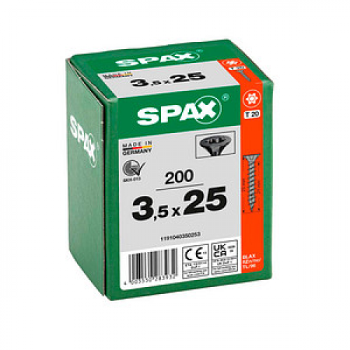 SPAX® Universalschrauben T20 Senkkopf BLAX 3,5 mm x 25 mm, 200 St.