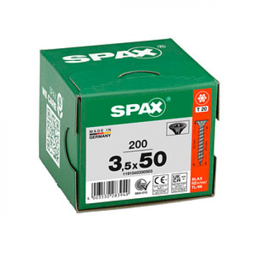 SPAX® Universalschrauben T20 Senkkopf BLAX 3,5 mm x 50 mm, 200 St.