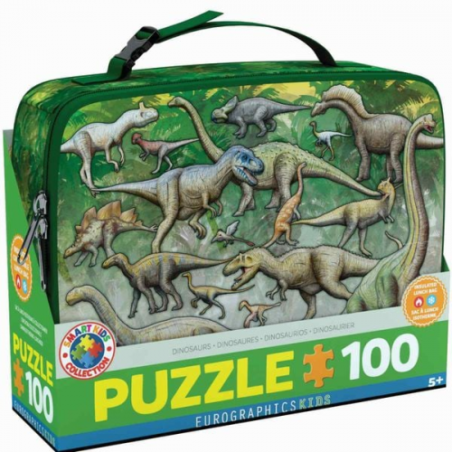 Eurographics 9100-0098 - Dinosaur - Lunchbox, Brotdose mit Puzzle 100 Teile, Motiv: Dinosaurier