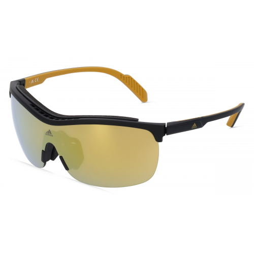 Adidas SP0043 Unisex-Sonnenbrille Vollrand Monoscheibe Kunststoff-Gestell, schwarz