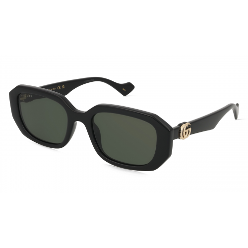 Gucci GG1535S Damen-Sonnenbrille Vollrand Eckig Acetat-Gestell, schwarz