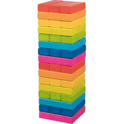 Goki 56820 - Geschicklichkeitsspiel Wackelturm Regenbogen