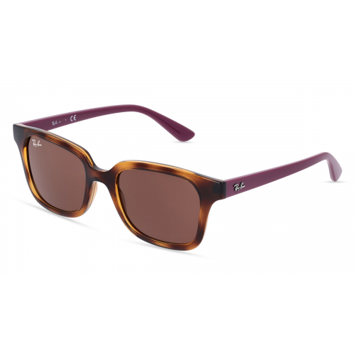 Ray-Ban Junior RJ 9071S Jugend-Sonnenbrille Vollrand Eckig Kunststoff-Gestell, braun