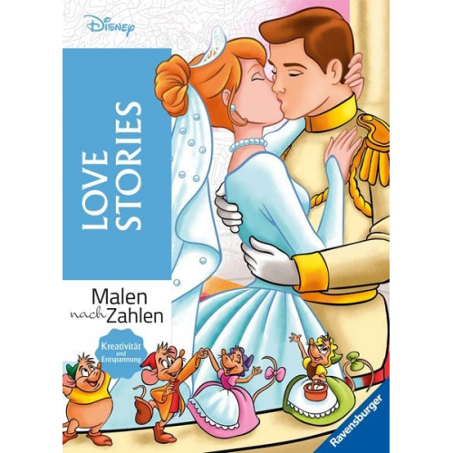 Malen nach Zahlen Disney: Love Stories - Malbuch für Erwachsene