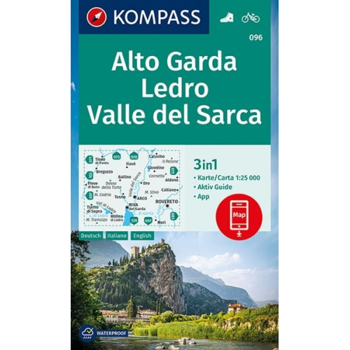 KOMPASS Wanderkarte 096 Alto Garda, Ledro, Valle del Sarca 1:25.000