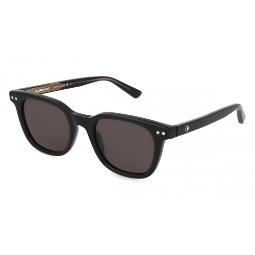 Montblanc MB0320S Herren-Sonnenbrille Vollrand Rund Recycled Acetat-Gestell, schwarz