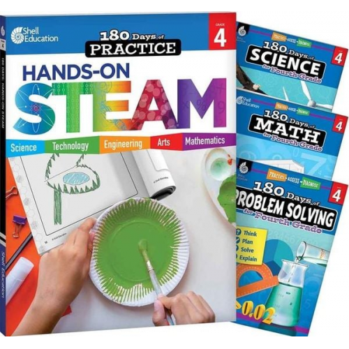 Cheryl Lane Lauren Homayoun Jodene Smith Chuck Aracich - 180 Days(tm) Steam, Science, Math, & Problem Solving Grade 4: 4-Book Set