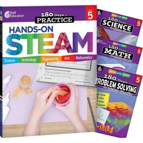 Kristin Kemp Lauren Homayoun Jodene Smith Stacy Monsman - 180 Days(tm) Steam, Science, Math, & Problem Solving Grade 5: 4-Book Set