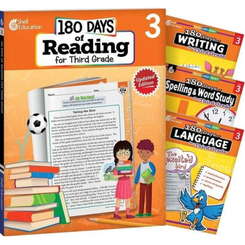 Alyxx Melendez Kristi Sturgeon Shireen Pesez Rhoades Christine Dugan - 180 Days(tm) Reading 2nd Ed, Writing, Spelling, & Language Grade 3: 4-Book Set