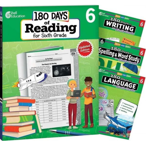 Joe Rhatigan Wendy Conklin Shireen Pesez Rhoades Suzanne I. Barchers - 180 Days(tm) Reading 2nd Ed, Writing, Spelling, & Language Grade 6: 4-Book Set