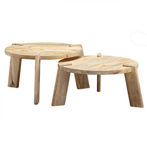 WOHNLING Couchtische-Set Massivholz mango