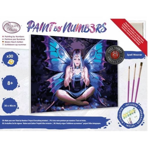 Craft Buddy PBN3040G - Paint by Numbers, Anne Stokes, Spell Weaver, 30x40cm, Malen nach Zahlen