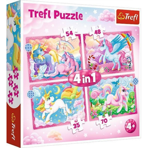 4 in 1 Puzzle - Einhörner