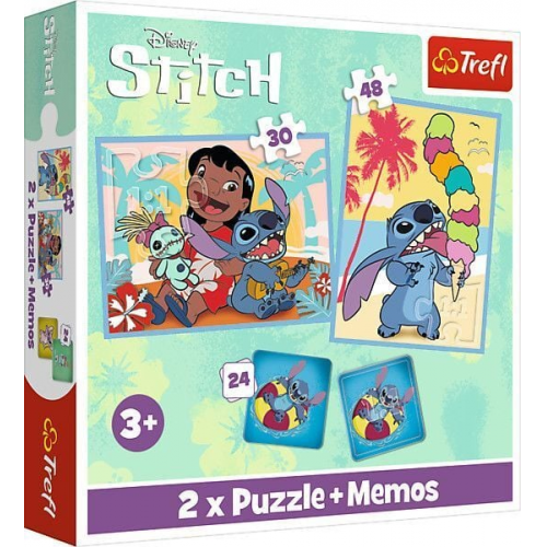 2 in 1 Puzzles + Memo - Alles Gute zum Tag Lilo & Stitch