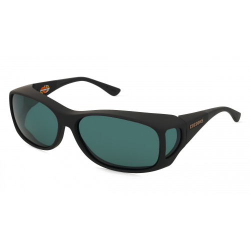 Cocoons Fitover MX Unisex-Sonnenbrille Vollrand Eckig Kunststoff-Gestell, schwarz