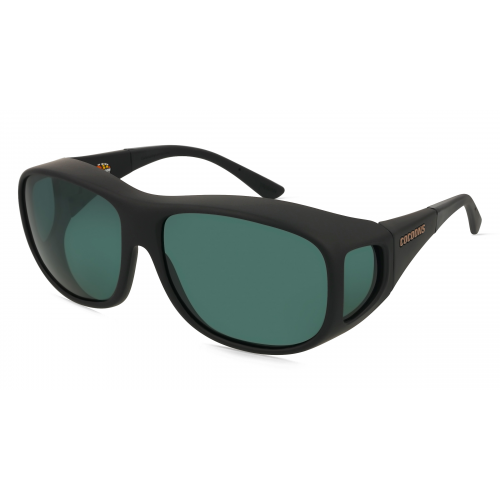 Cocoons Fitover L Unisex-Sonnenbrille Vollrand Eckig Kunststoff-Gestell, schwarz