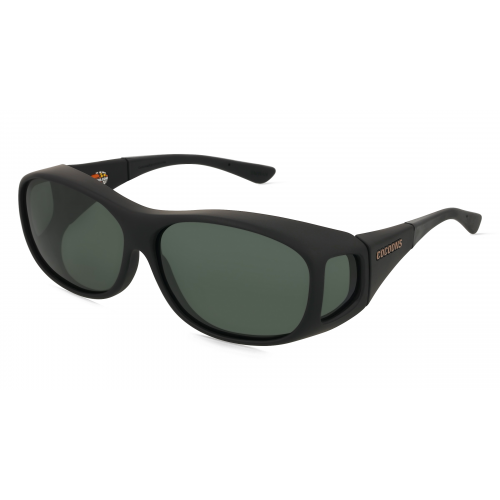 Cocoons Fitover M Unisex-Sonnenbrille Vollrand Eckig Kunststoff-Gestell, schwarz