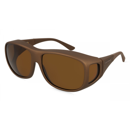 Cocoons Fitover L Unisex-Sonnenbrille Vollrand Eckig Kunststoff-Gestell, braun