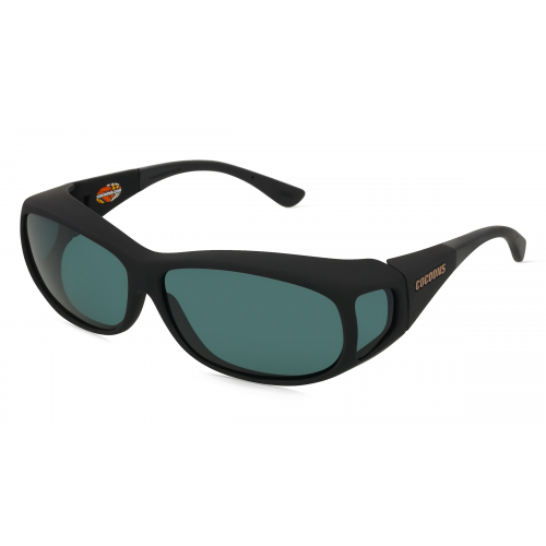 Cocoons Fitover MS Unisex-Sonnenbrille Vollrand Eckig Kunststoff-Gestell, schwarz