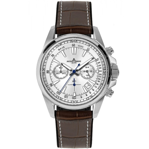 Jacques Lemans 1-2117B Herrenuhr Chronograph Liverpool Braun/Silberfarben